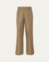Prada Triangle-logo Plaque Wide-leg Pants In Oliva