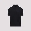 Prada Dark Blue Silk Polo Shirt In Blu