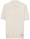 Prada Natural Silk T-shirts And Polos In White