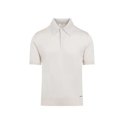 Prada Silk Polo T-shirt With Collar In Neutral Tones In Neutrals