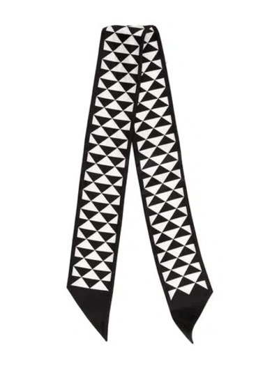 Pre-owned Prada Silk Printed Scarf In Black