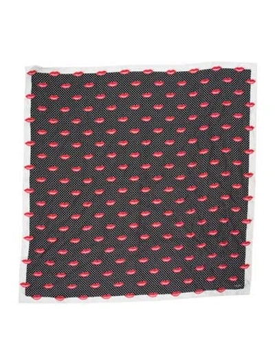 Pre-owned Prada Silk Printed Scarf In White