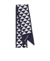Prada Triangle-print Silk Ribbon Scarf In Black