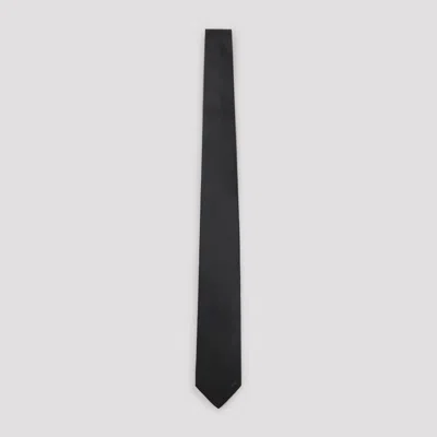 Prada Silk Satin Tie In Black