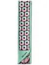 Prada Octagon Tulip Printed Silk Skinny Scarf In Green