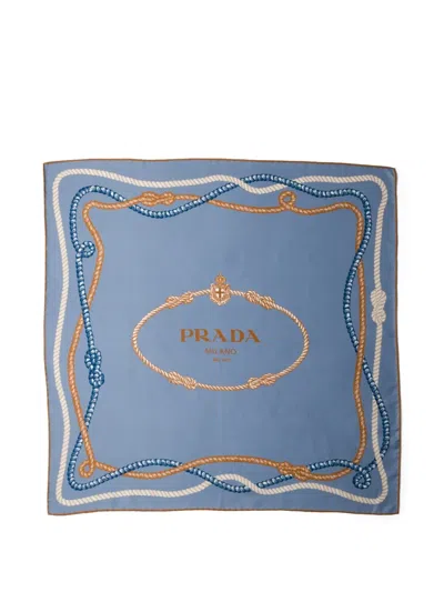 Prada Silk Scarf In Neutral