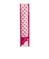 Prada Symbole Degrade Mouth Printed Twill Skinny Scarf In Pink