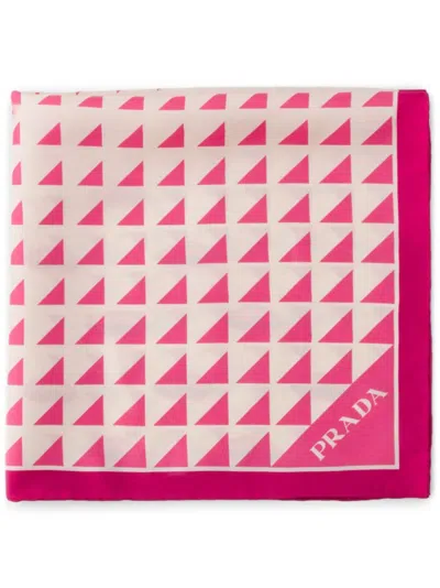 Prada Silk Scarf In Pink