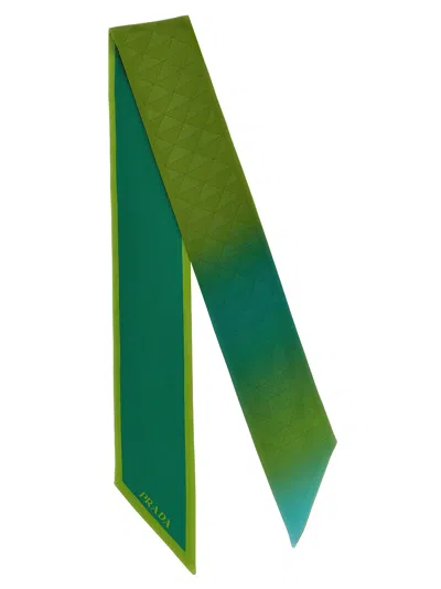 Prada Silk Scarf Scarves And Foulards Green