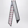 Prada Silk Scarf With Geometric Pattern Women In Black