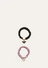 Prada Logo Elastic Hair Set In F0d7b Nero Alabas