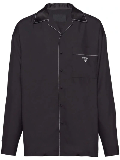Prada `silk` Shirt In Black  