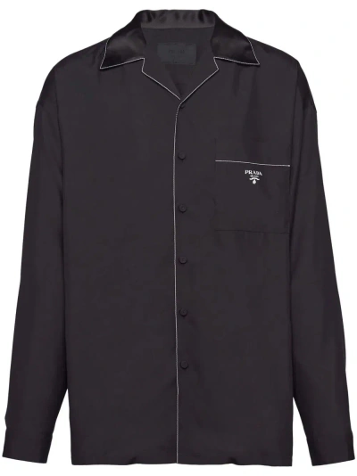 Prada Man Black Shirts In Black  