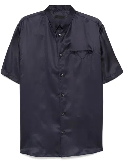 Prada Hemd Aus Seide In Blue