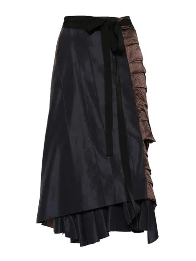 Prada Silk Skirt In Black