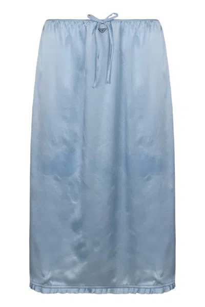 Prada Silk Skirt In Blue