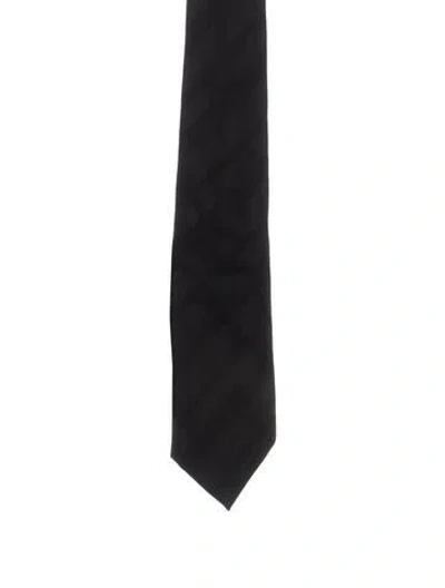 Pre-owned Prada Silk Solid Tie In Black