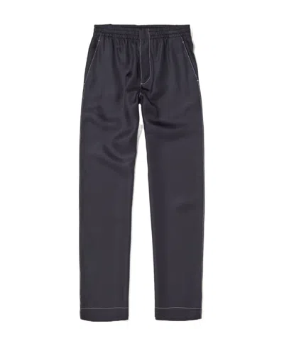Prada Silk Straight Casual Trousers In Black