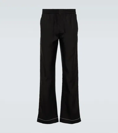 Prada Silk Pajama Pants For Men In Black