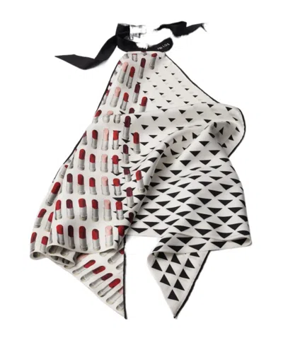 Prada Silk Suspender Top In Black / White