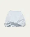Prada Taffeta Skirt Featuring Gathered Detail Pockets In Blue