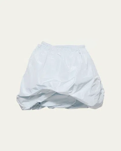 Prada Taffeta Skirt Featuring Gathered Detail Pockets In Blue