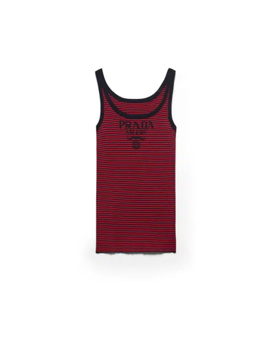Prada Silk Tank Top In Red