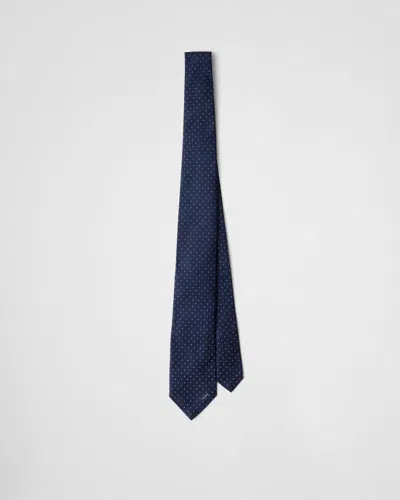 Prada Krawatte Aus Seide In Blau