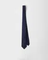 Prada Dot-pattern Silk Tie In Blue