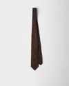 Prada Geometric-pattern Silk Tie In Brown