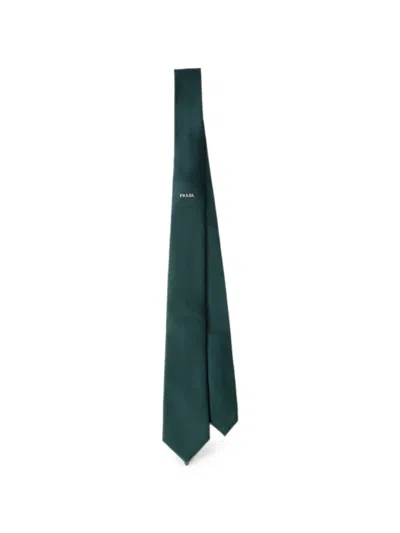 Prada Silk Tie In Green