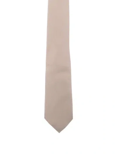 Pre-owned Prada Silk Tie In Neutrals