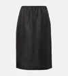 Prada Silk Twill Midi Skirt In Black