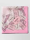 Prada Printed Twill Scarf Lightweight Rectangular Design In Multi