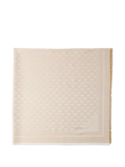 Prada Silk And Wool Shawl In Brown