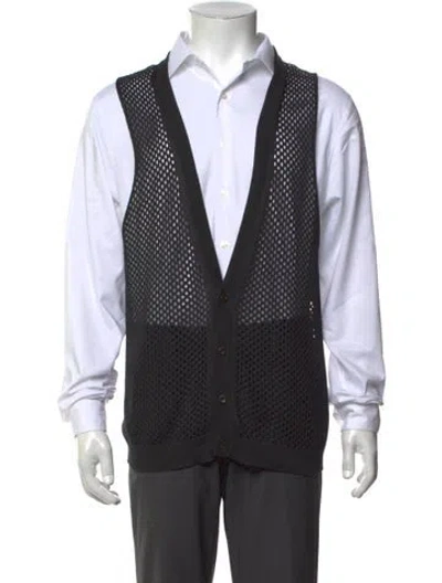 Pre-owned Prada Silk V-neck Cardigan In Grey