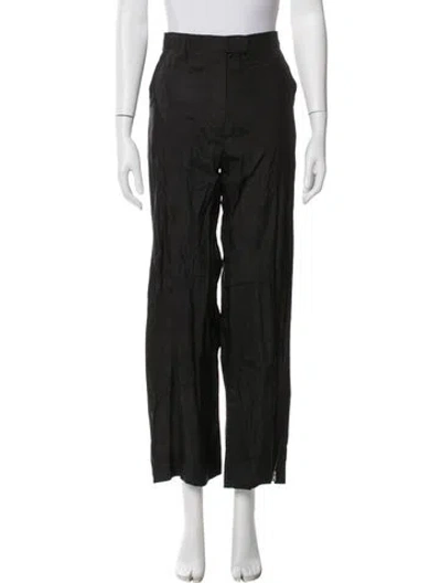 Pre-owned Prada Silk Wide Leg Pants In Black