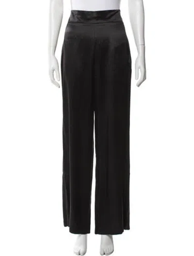 Pre-owned Prada Silk Wide Leg Pants In Black/blue