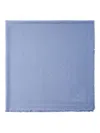 Prada Symbole Silk And Wool Jacquard Shawl In Blue