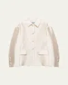 Prada Silk-wool Single-breasted Evening Jacket In Neutral