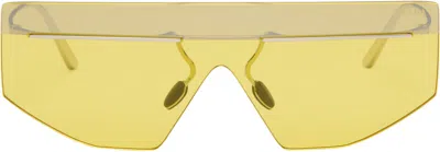 Prada Silver & Yellow Runway Rimless Sunglasses In Gold