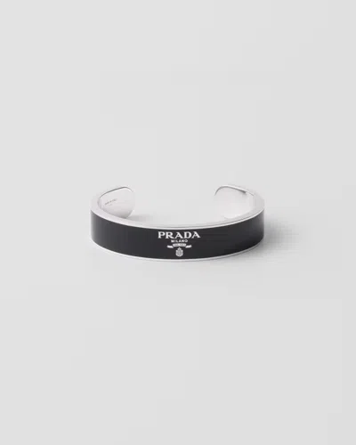 Prada Armreif Aus Silber In Schwarz