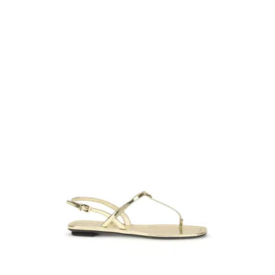 Prada Silver Calf Leather Bos Taurus Flat Sandals In Neutral