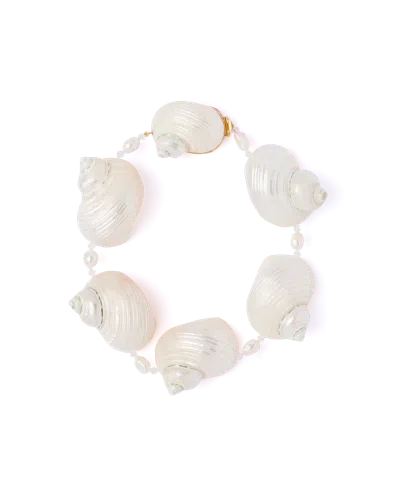 Prada Silver Choker With Shells In White