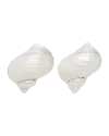 Prada Silver Earrings With Shells In Pearl Gray
