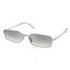 Prada Silver Grey Mirror Rectangular Ladies Sunglasses Pr A60s 1bc80g 59 In Gray