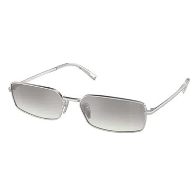 PRADA PRADA SILVER GREY MIRROR RECTANGULAR LADIES SUNGLASSES PR A60S 1BC80G 59