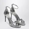 Prada Silver Heeled Sandals In Silver