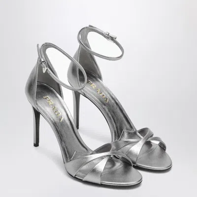 Prada Silver Heeled Sandals