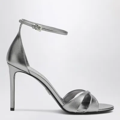 Prada Silver Heeled Sandals
